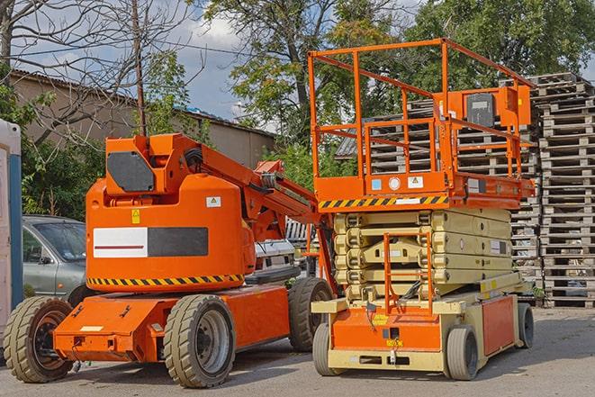 forklift maneuvering through a tidy warehouse environment in Bremen IN